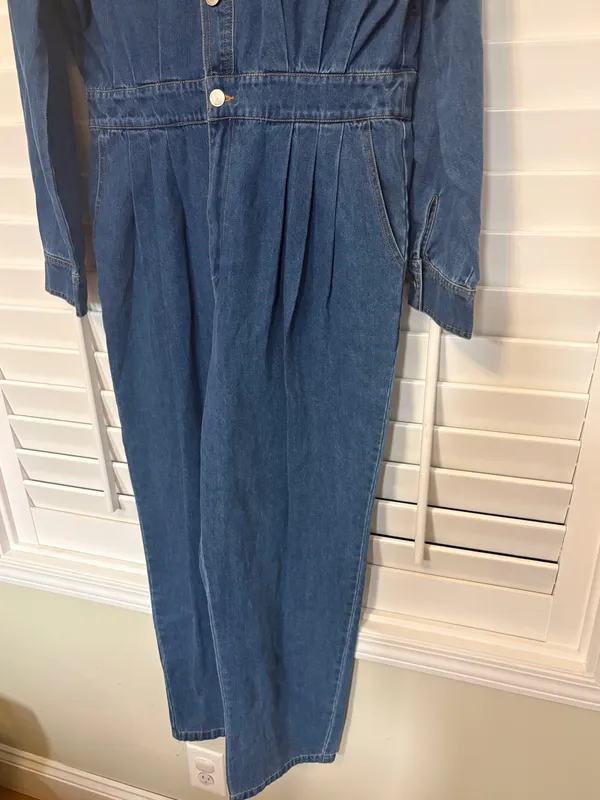 &merci Denim Jumpsuit Size Large - Image 6