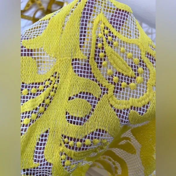 Maeve by Anthropologie NWT Yellow Embroidered Lace Mini Dress Size 6 - Image 17