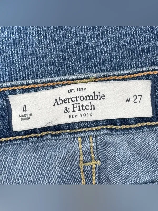 Abercrombie & Fitch Rhinestone Jeweled Distressed Skinny‎ Jeans Blue 4 - Image 8