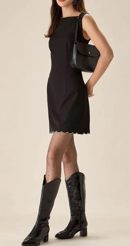 Rihoas Black Contrasting Sleeveless Mini Dress - Image 3
