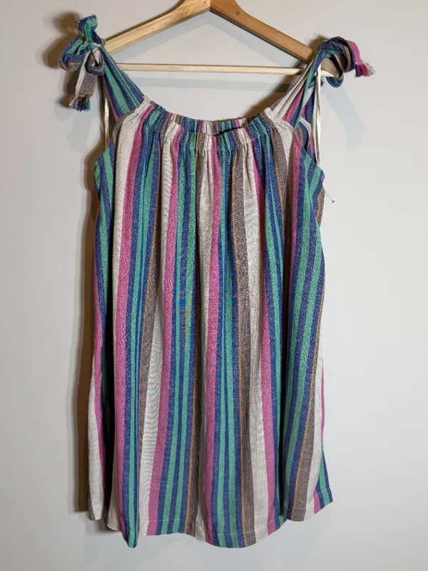 Free People Off the Shoulder Striped Babydoll Mini Dress Womens XS Bohemian NWOT - Image 5