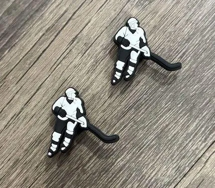 Hockey Player Team Sports Charm For Crocs Shoe Charms Bracelet - 2 Pieces - Image 2