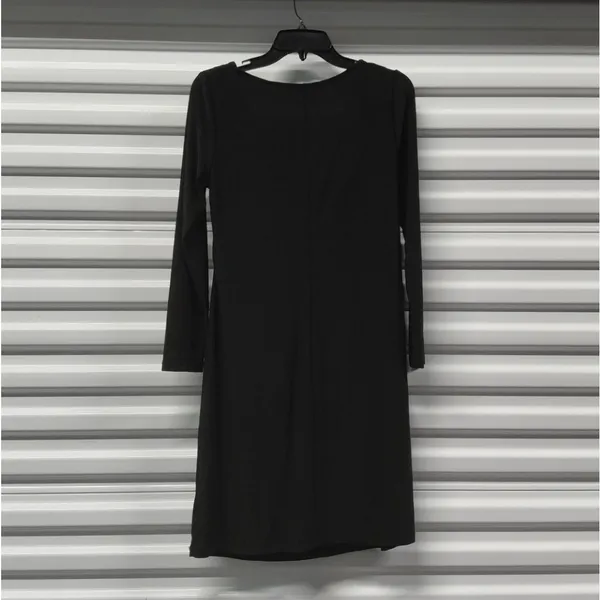 Marina Dress Womens 10 Black Silver Beaded Jersey Long Sleeve Wedding Party - Image 4