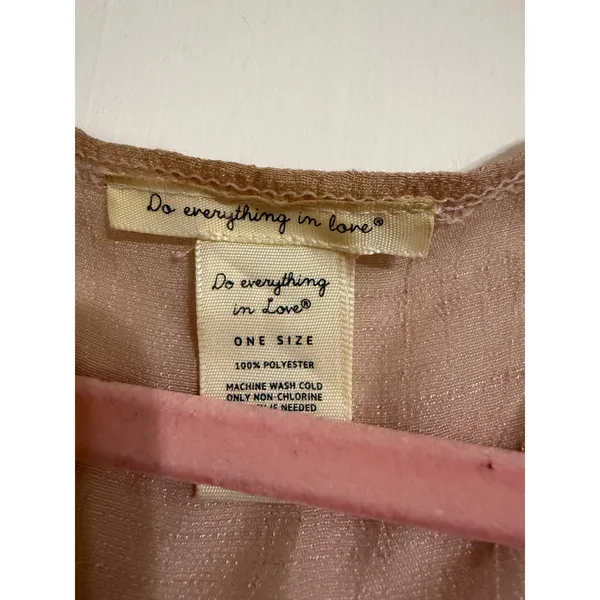 Do Everything In Love Mauve Pink Crochet Lace Trim Kimono Wrap One Size Boho - Image 2