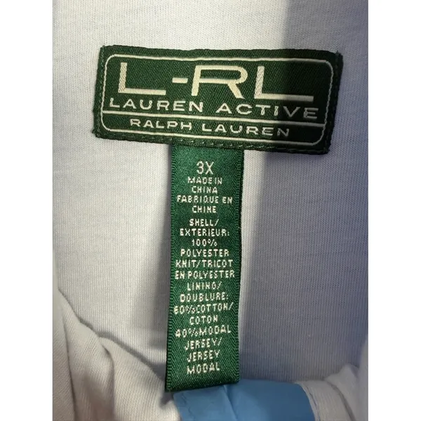 Lauren Ralph Lauren Active Women's Blue Windbreaker Jacket 3X Sporty Minimalist - Image 3