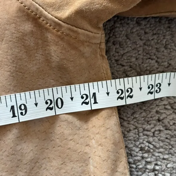 Vintage Moda International Genuine Leather Suede Jacket Sz M‎ Tan Classic y2k - Image 3