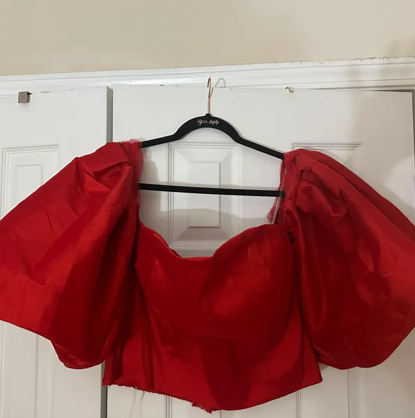 Wendy Drew Boutique Red Puff Sleeve Top - Image 2