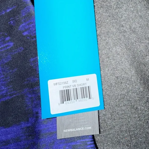 New Balance Womens Purple Black Print VB Compression Shorts WFS2156Z Medium NEW - Image 6