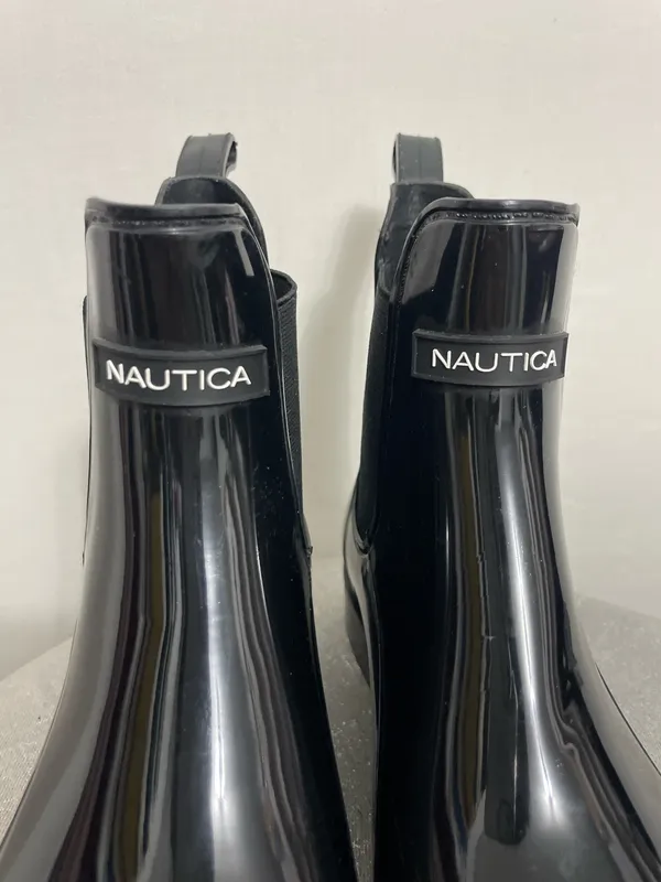 Nautica Black Rain Boots Size 7 – Chelsea Style)B16) - Image 3
