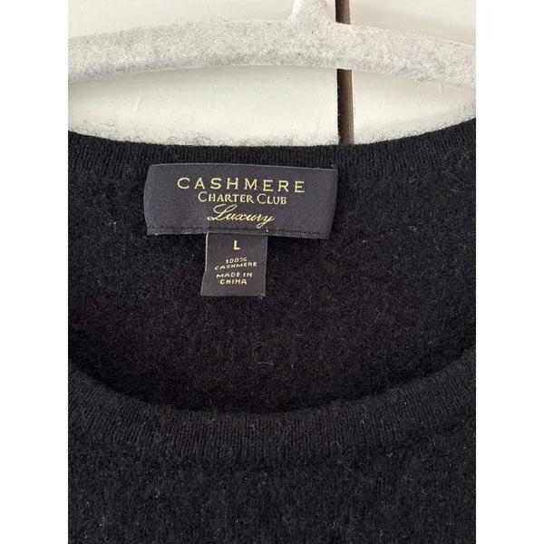 Charter Club Luxury Cashmere Sweater Black L - Image 5