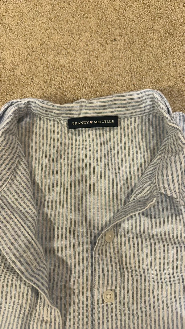 Blue and white Brandy Melville button-up - Image 2