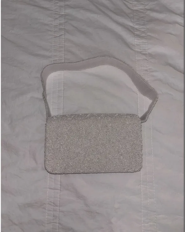 LULU Beaded Purse Silver - Image 3