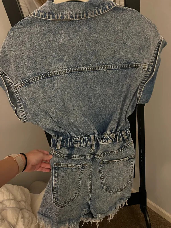 These Three Boutique Denim Romper - Image 4