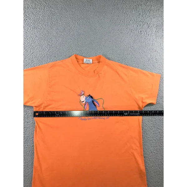 VTG Pooh T-Shirt‎ Women L Orange Eeyore Embroidered Boxy Retro Soft Girl Kidcore - Image 11
