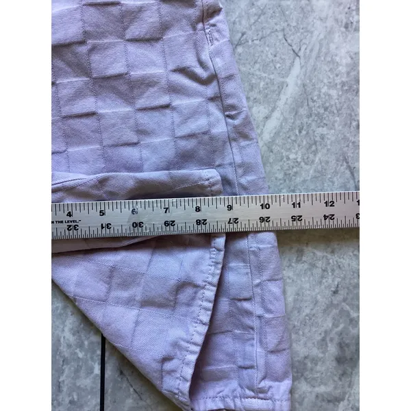 Madewell Lavender Purple Checkerboard High Rise Denim Shorts 27 NK854 - Image 4