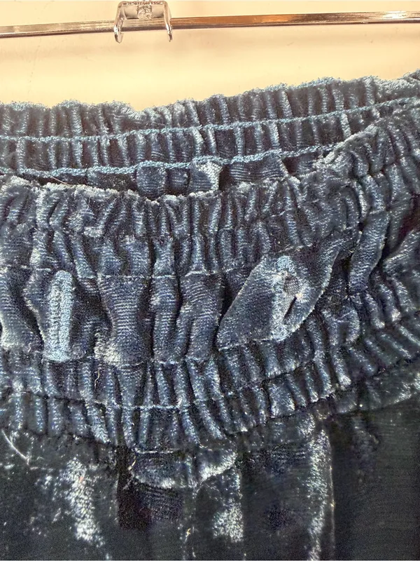 Anthropologie Hei Hei Blue velvet wide leg culottes size XS READ - Image 3