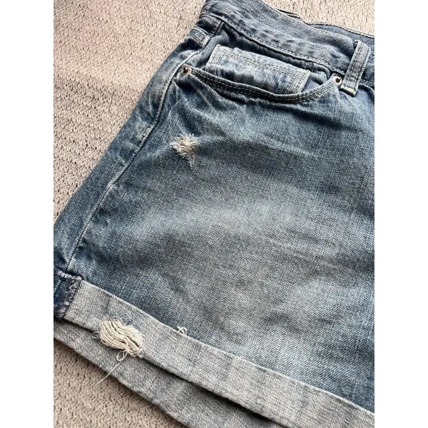 Levi's Jeans Shorts Juniors Size‎ 9 Distressed Cuffed Cotton Blue Denim - Image 3