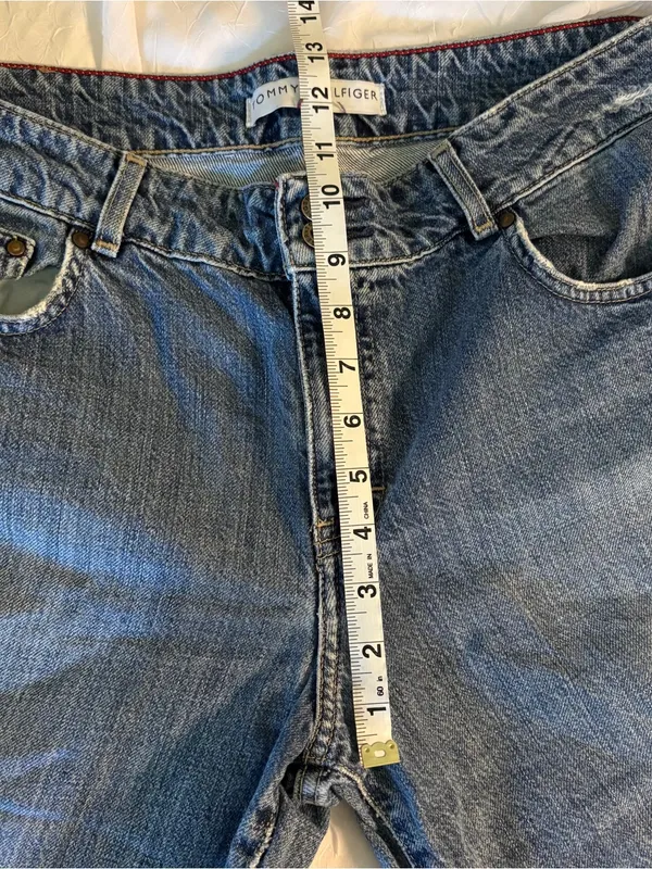 Tommy Hilfiger | wide leg capri jeans, distressed, medium | size 12 - Image 13
