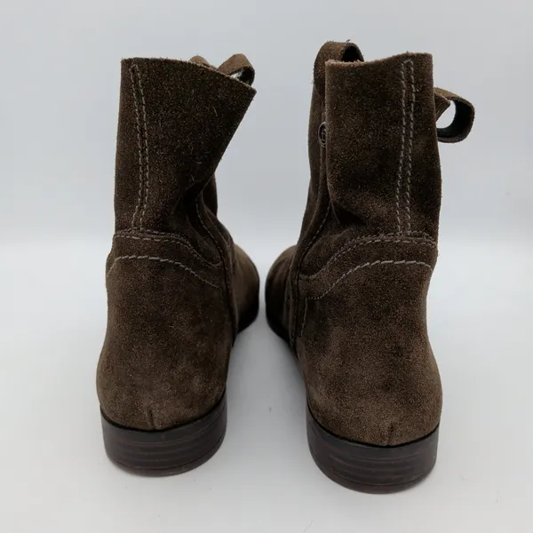 Frye Sarah Shortie Womens 8M Brown Suede Western Ankle Boots Almond Toe Low Heel - Image 5
