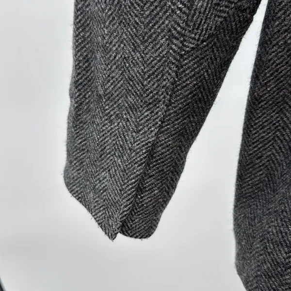 DKNY Charcoal Herringbone wool blend coat zip and button closure winter warm xl - Image 5