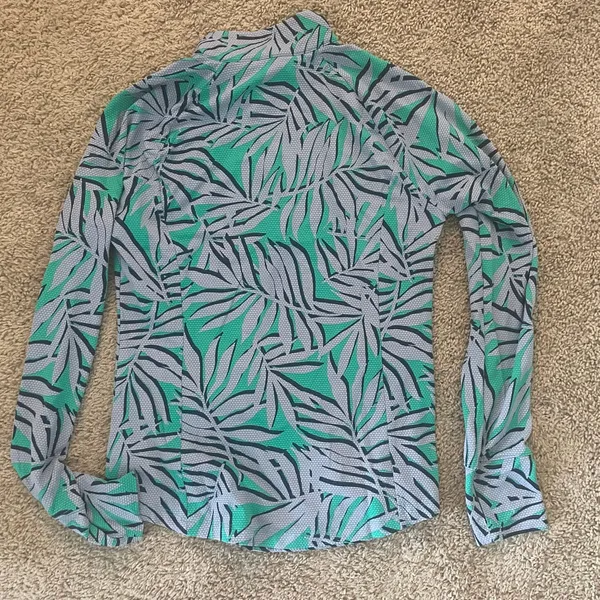 Tommy Bahama IslandZone Active Half-Zip Palm Print Pullover Sz Med - Image 11