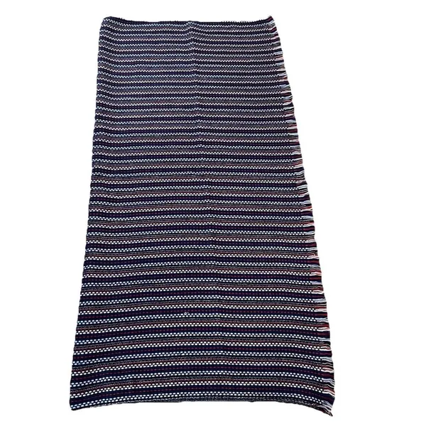 Talbots Fringe‎ Scarf Throw Blanket Red White Blue - Image 6