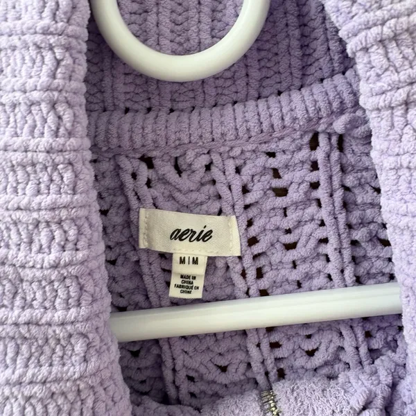Aerie Purple Knit Oversized Turtleneck  - Image 3