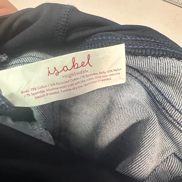 Isabel Maternity Ingrid & Isabel 80s Slim Jeans Crossover Panel Dark Wash 4‎ 28 - Image 5