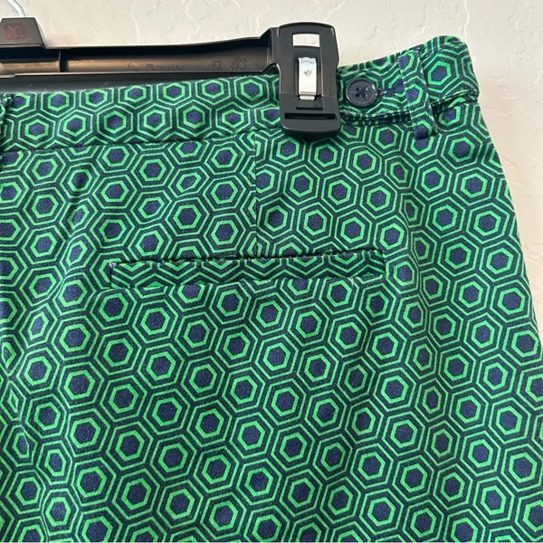 Laundry by Shelli Segal green and navy geometric print Bermuda shorts size 14 - Image 7