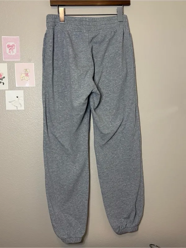 Women’s grey Nike jogger sweatpants full length cotton oversized XS - Image 4