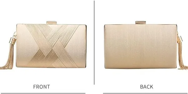 Womens Elegant Tassel Evening Clutch Cross Body & Purse Bag Wedding & Prom Party - Image 4