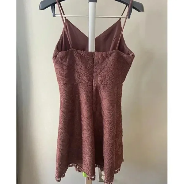 Altar'd State Women's Size M Medium Rose Mauve Fit &‎ Flare Dress W Lace Sequins - Image 5