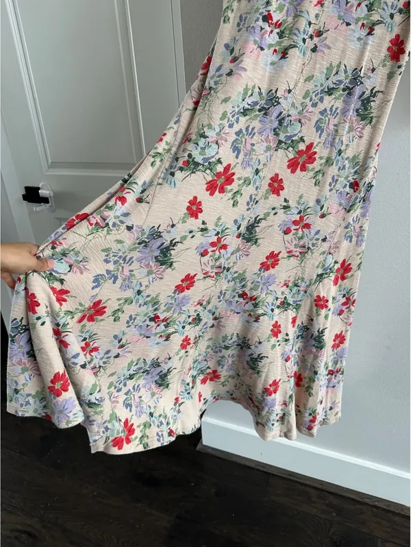Polo Ralph Lauren Thermal Floral print knitted dress in beige XL - Image 6