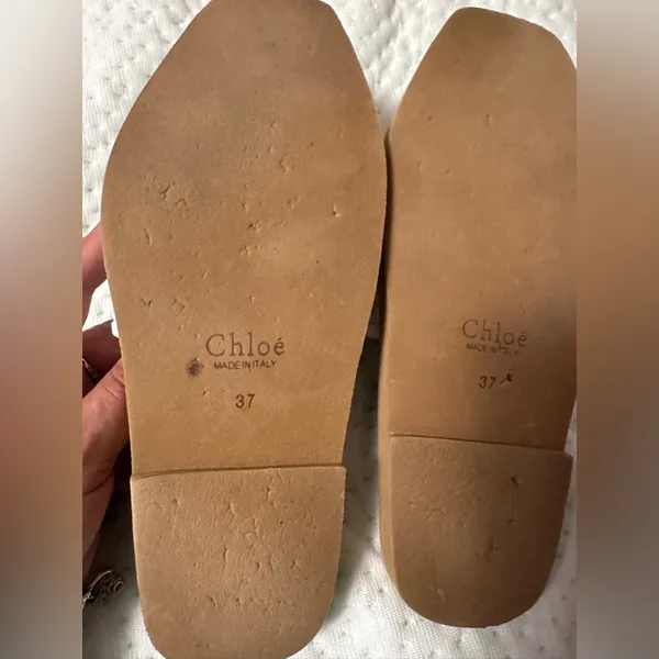 Chloé White Lace Slide Sandals - Image 4