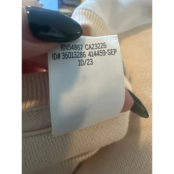 PINK | Victoria's Secret | Cream‎ White Crewneck Pullover Sweatshirt, Size M - Image 6