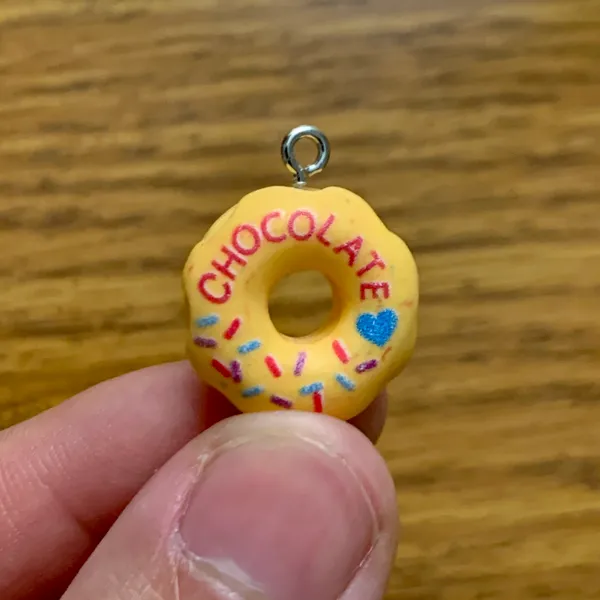 Donut Charm Pendant Yellow - Image 3