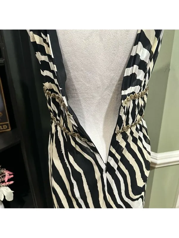 Trina Turk Zebra Print Silk Dress – Size Medium (8) – Ashley Tisdale 2000s - Image 10