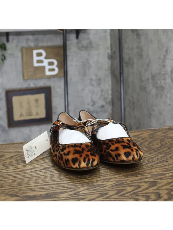 NWT A New Day Velvet Flats with Crisscross Buckle Leopard Brown Multi 9.5M - Image 4