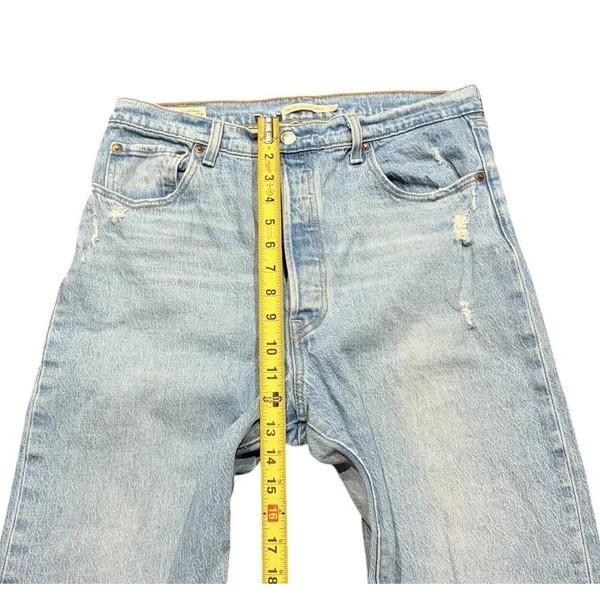 Levis Premium Ribcage Straight Ankle Jeans Womens 32x27 High Rise Light Wash - Image 4