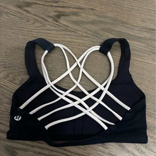 lululemon athletica Black Bra with White Straps - Image 2