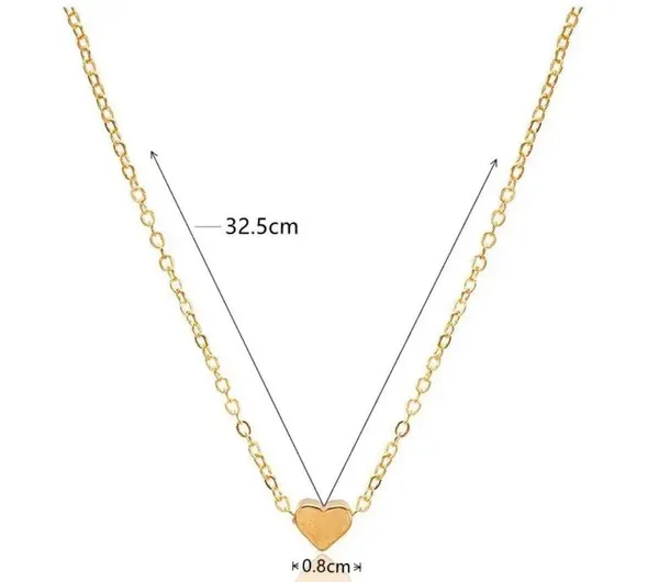 2pcs 925 Alloy Chokers Necklaces Women's Love Pendant Set - Gold & Silver - Image 3