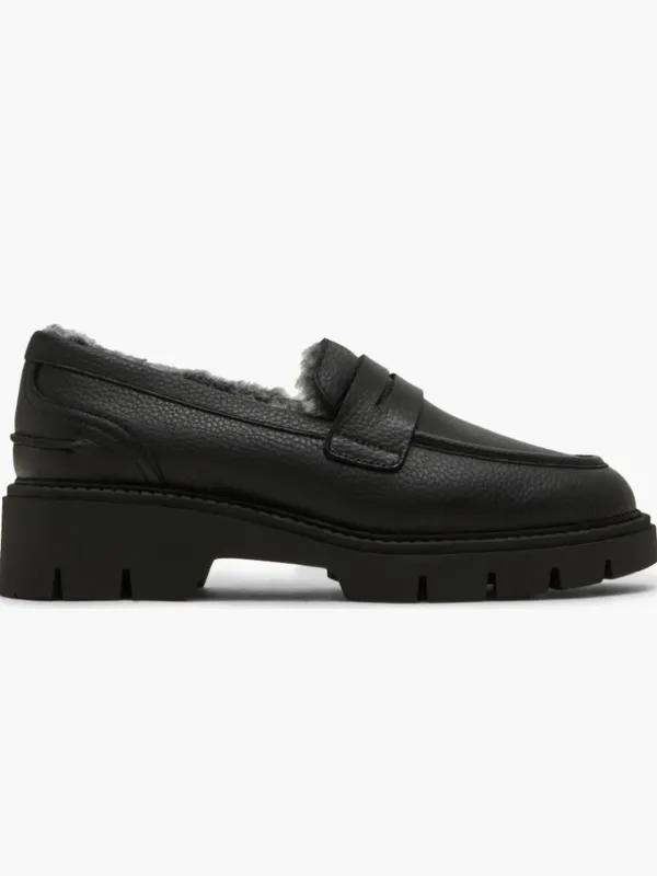 NEW $140 BLONDO Kimora Waterproof Platform Penny Loafer Black Leather SZ-8.5 - Image 3