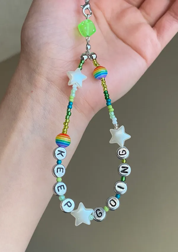 Handmade Y2k Kawaii “KEEP GOING” Phone Strap/charm/bag Accessory/display - Image 2
