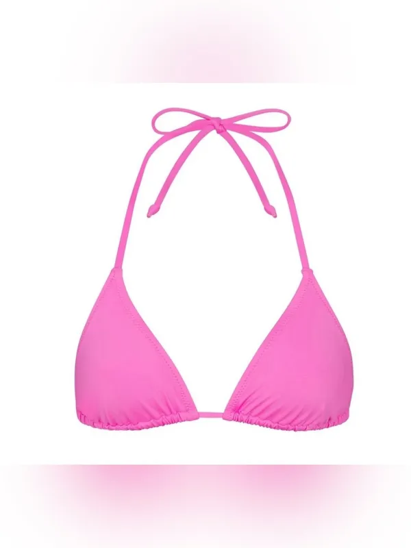 Skims NWT 2pc Bikini Swimsuit Hot Pink Triangle String Bikini top & Bottom M - Image 5