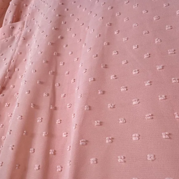 J. Crew Pink Sheer Chenille‎ Dot Sleeveless Pleated Lightweight Blouse Size 8 - Image 3