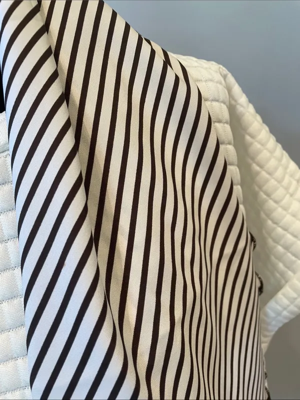Striped Brown and White vintage Scarf - Image 4