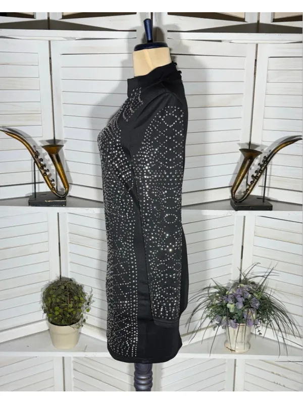 Vintage Y2K studded dress bodycon black punk goth rave alt edgy biker grunge M L - Image 4
