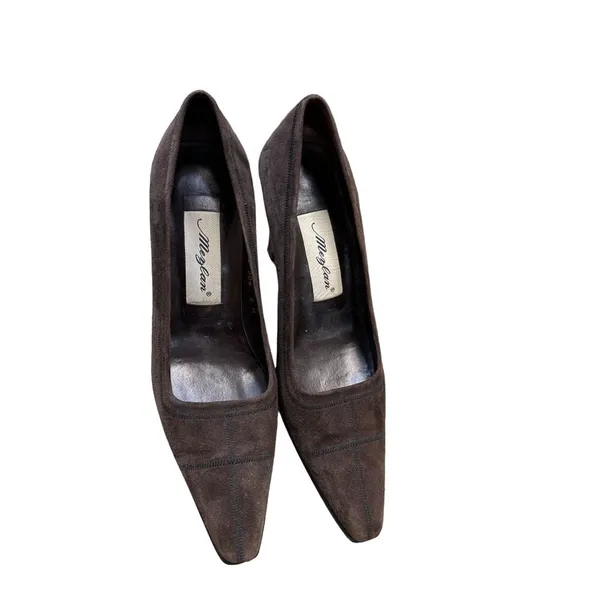 Mezlan vintage women’s brown leather suede 3 inches heels/shoes size 8 M SKU 35 - Image 5