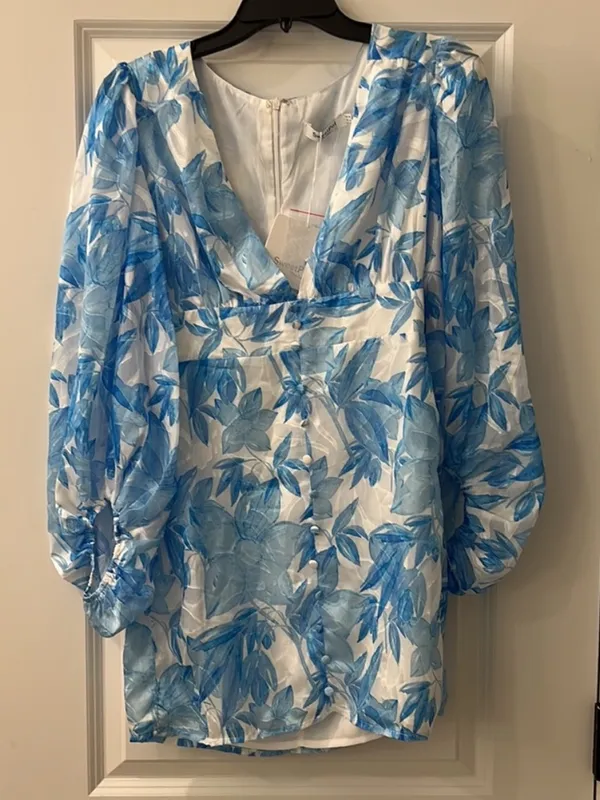 Hello Molly You’re Blooming Mini Dress - Blue Size Large 8 - Image 4