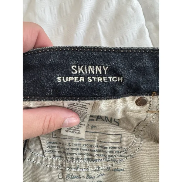 American Eagle Jeans Skinny Super Stretch Blue Women's 8 Regular Dark Wash - Image 7